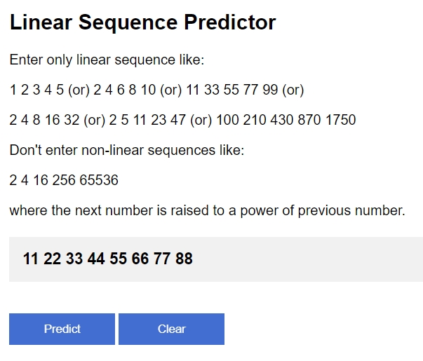 Linear Sequence Predictor