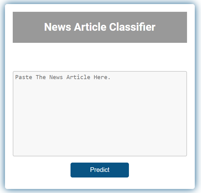 News Article Classifier