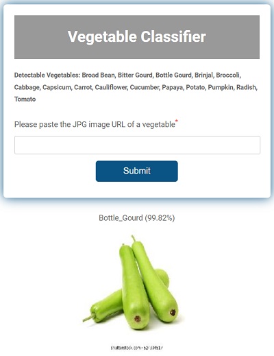 Vegetable Image Classifier